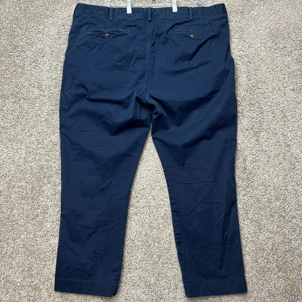 Polo Ralph Lauren Pants Mens 42x30 Navy Blue‎ Chino Stretch Straight Fit Twill